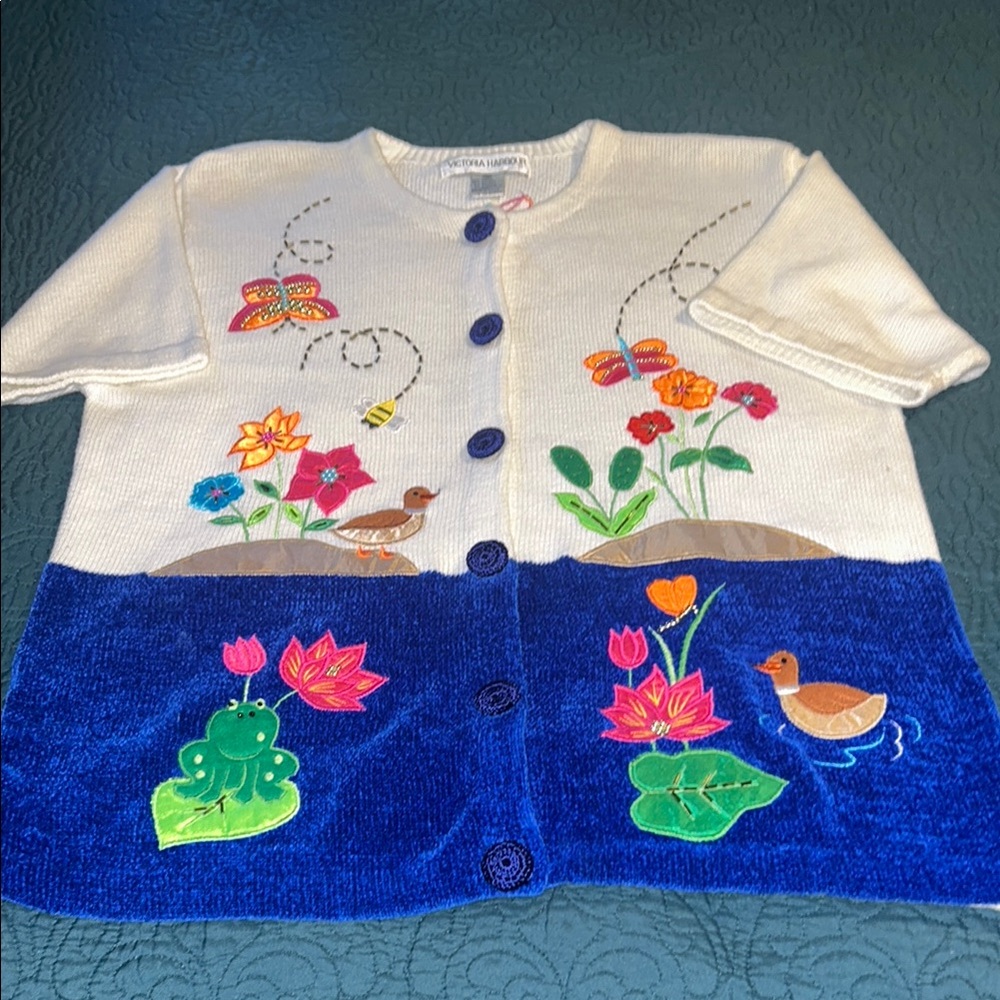 Victoria Harbour Embellished Short Sleeve Cardigan